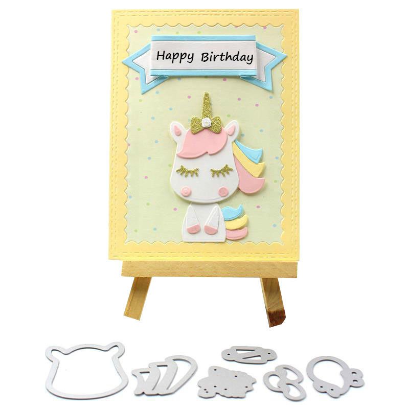Cute Unicorn Mermaid Metal Cutting Dies For Embossed Scrapbooking Stencils Album