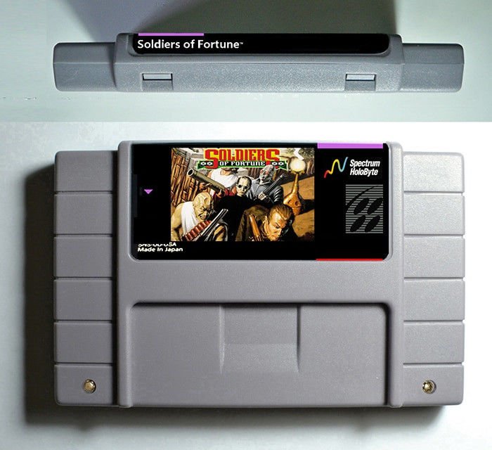 Soldiers of Fortune Super Nintendo SNES NTSC Game Card 16 Bit 46 Pin US Version