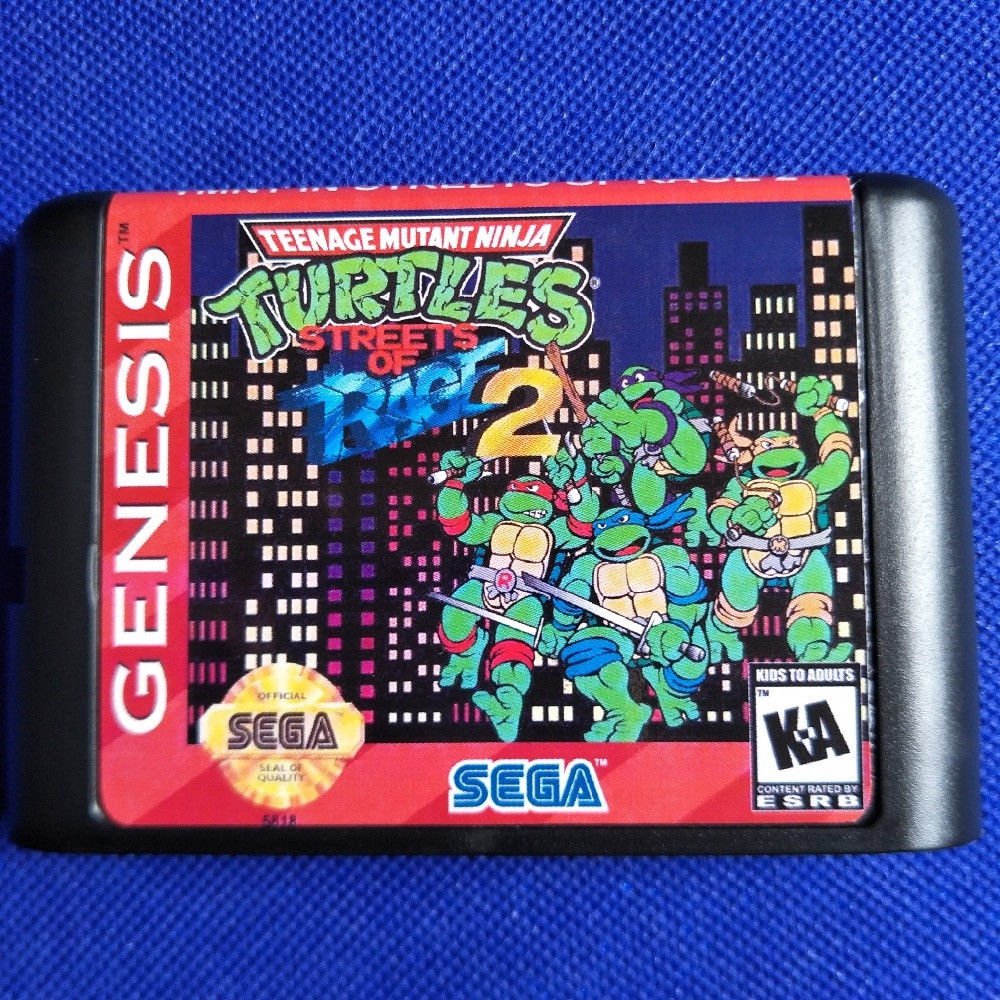 Teenage Mutant Ninja Turtles Streets of Rage 2 16 bit MD Sega Mega Drive Genesis