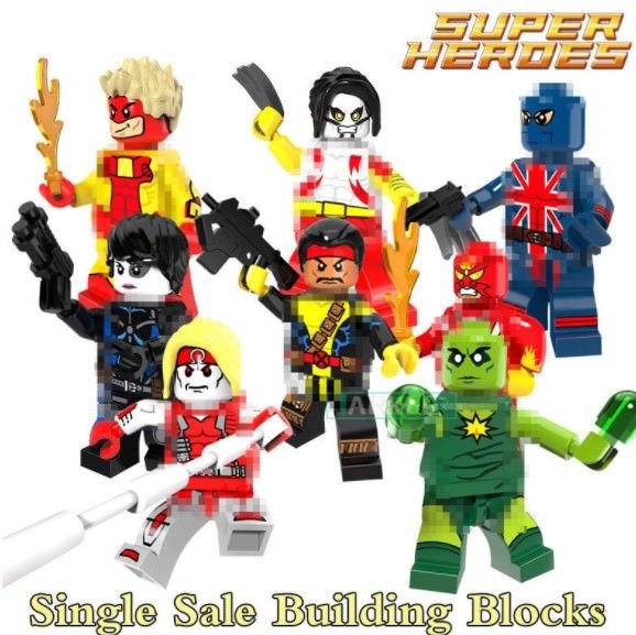 Building Blocks Forge Pyro Domino Radioactive Man Super Heroes 1 pcs Random