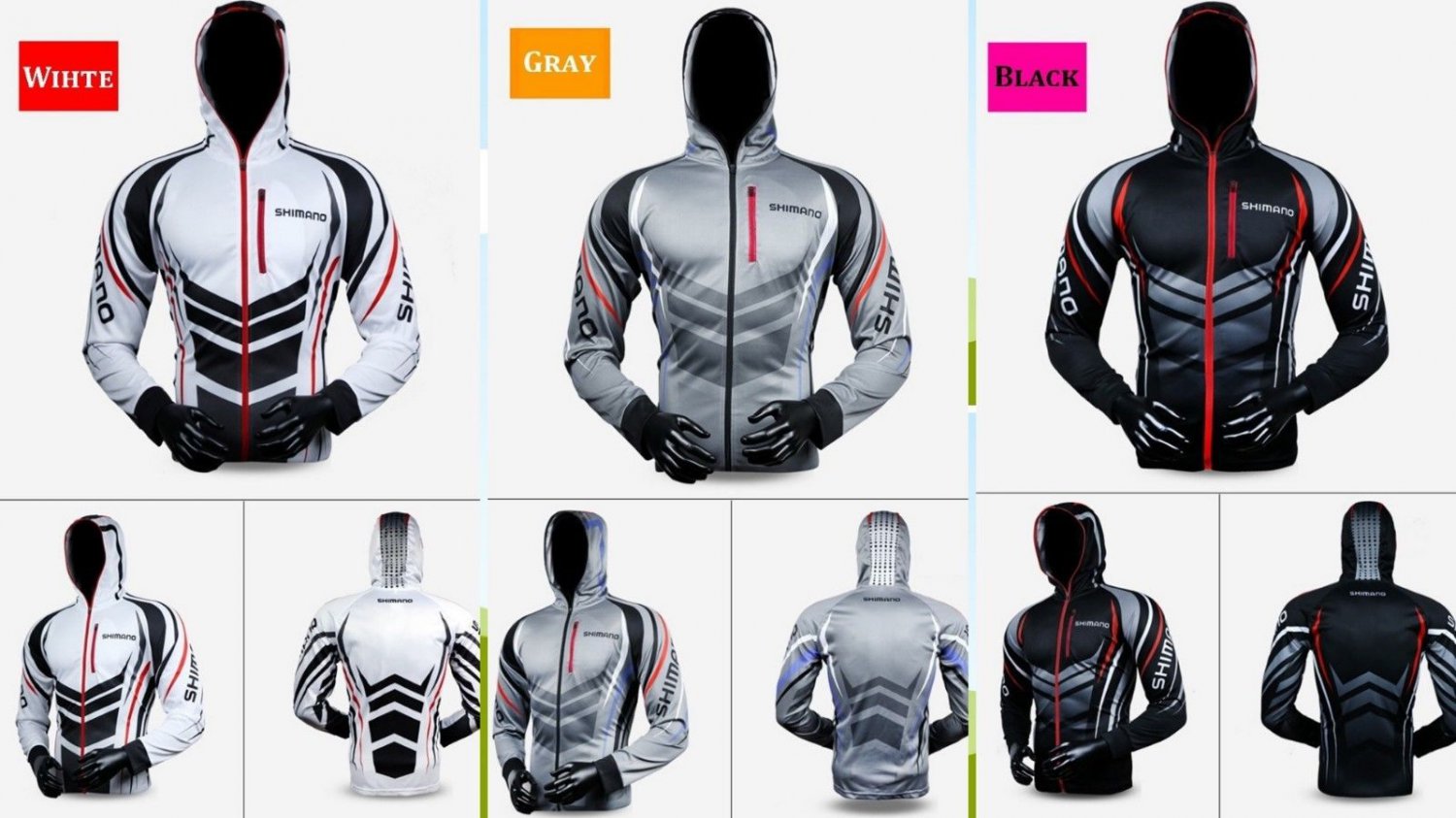 Fishing Men Hooded Shirt Quick-Drying Breathable Sun-proof Cycling Jacket Coat