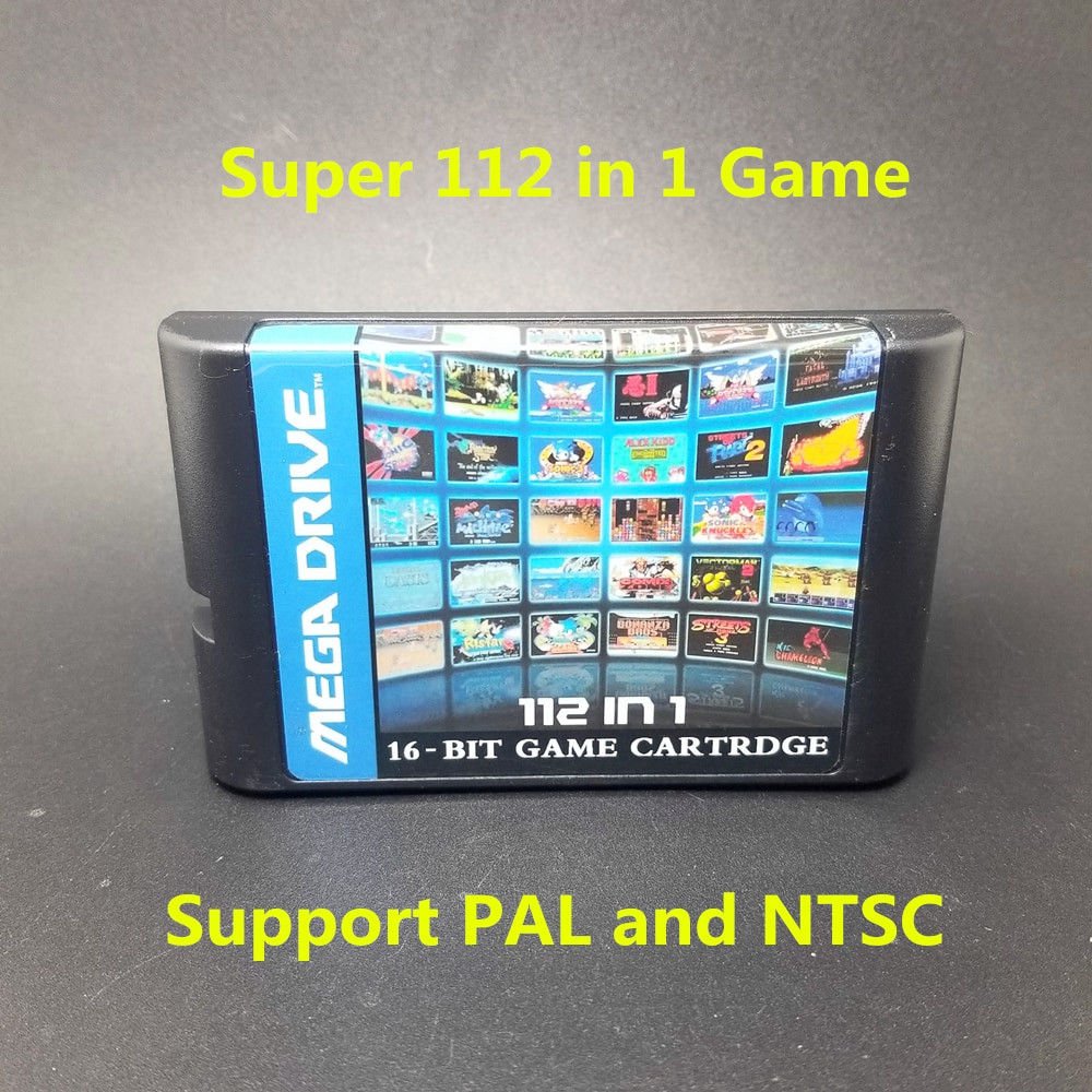 Hot Sell Best 112 in 1 Cartridge Game Card MD 16bit Sega Mega Drive Genesis New