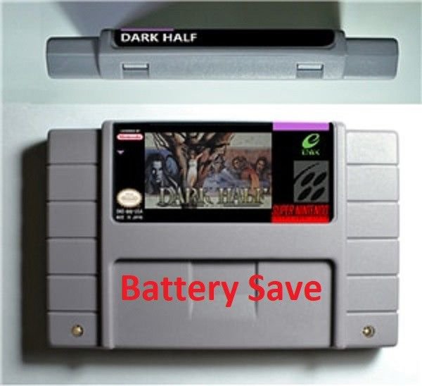 Dark Half Super Nintendo SNES 16bit NTSC Cartridge Card USA Version Battery Save