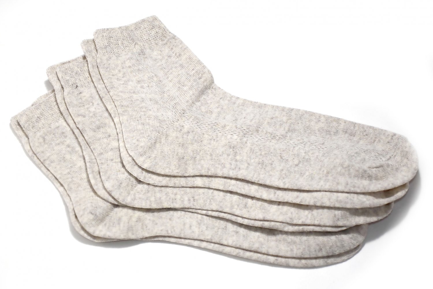 Flax Socks, Women's thin breathable pure flax linen socks, 3-pair pack