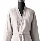 100% Organic Pure Linen (Flax) Bathrobe, Unisex, Small