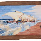 Ceramic painting based on the work of Joaquin Sorolla & Bastida «Valencian boats»