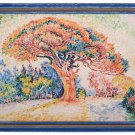 Ceramic painting based on the work of Paul Signac «The Pine Tree at Saint Tropez»