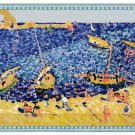 Ceramic painting based on the work of Andre Derain "Boats in Collioure"