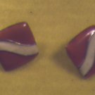 Silver, Red n White Pierced Earrings