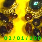 Gold w/Emerald, Sapphire n Ruby Clip On Earrings