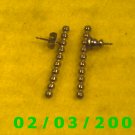 Gold Beaded Rod Pierced Earrings