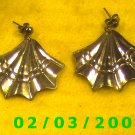  Silver Fan  Pierced Earrings