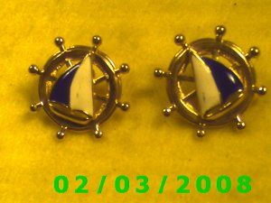 Ship's Wheel  Pierced Earrings