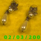 Pearls n Rhinestones  Pierced Earrings  (006)