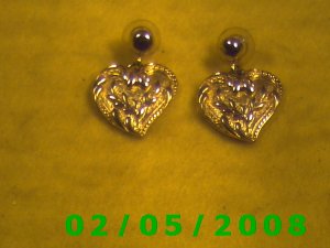 Gold Heart Pierced Earrings