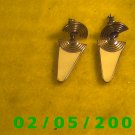 Gold n Cream signed by Trifari Pierced Earrings (024)