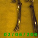 Gold n Black Tassle Pierced Earrings