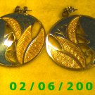 Green n Gold Sphears Pierced Earrings