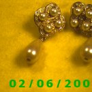 Pearls n Rhinestones w/ Pearl Drop Pierced Earrings (052)