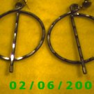 Black n Silver Split Hoop Pierced Earrings (063)
