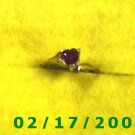 Ring Solid Gold, 10kt  w/ruby heart   size 7 (F008)