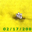 Ring Solid Gold, 10kt  w/diamonds + I love you size 8 (F010)