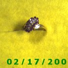 Ring Solid Gold, 10kt  w/diamonds + rubys  size 10 (011)