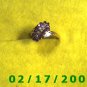 Ring Solid Gold, 10kt  w/diamonds + rubys  size 10 (011)