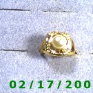 Gold Plated Ring size 6 w/pearl signed PD