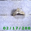 Sterling Ring size 7 diamond cut shaped like crown