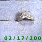 Sterling Ring size 7 diamond cut shaped like crown