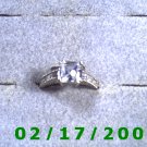 Silver .925 Ring size 7 w/square clear stone