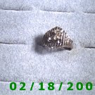 Silver Ring size 5 Diamond cut, flower (002)