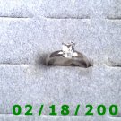 .925 Silver Ring size 6 w/clear rectangle stone
