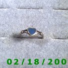.925 Silver Ring size 6 w/blue stone, heart shaped