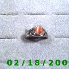 Silver Ring size 8 w/orange stone
