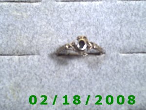 .925 Silver Ring size 8 w/black stone
