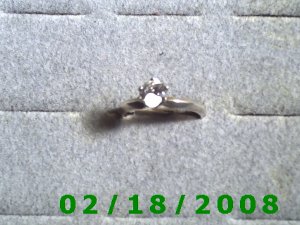 .925 Silver Ring size 8 w/clear stone (engagement)