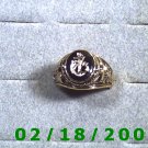 Gold Shield Guard Ring, Navy, size 11, Lifetime Warranty