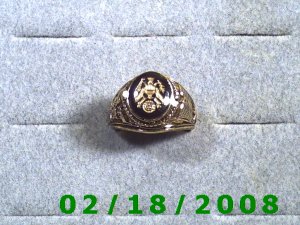 Gold Shield Guard Ring, Green Baret, size 11, Warranty