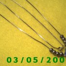 24" Silver Necklace w/8 Beads n Heart (020)