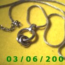 40" Silver Necklace Adjustable w/Silver Charm (021)