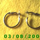 Silver Hoop Pierced Earrings (002)