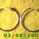 Silver Hoop Earrings 1 3/4" (012)