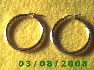 Silver Hoop Earrings 1 1/2" (015)
