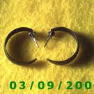 1" Black Hoop Pierced Earrings (013)