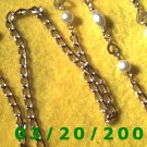 30" 4mm Gold Necklace w/Pearls  (E-4003)