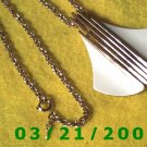 20" 2mm Gold Necklace w/ Pendulum signed Trifari   (E-4016)