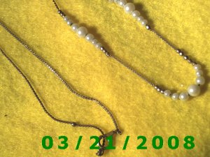 23 1/2" 1mm Gole Necklace w/Beads  (E-4017)