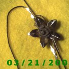 28" 1mm Silver Necklace w/Silver Flower, Adjustable  (E-4023)